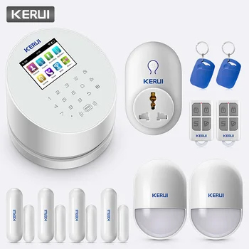 

KERUI W2 Scheduled Auto Arm APP Remote Control Wireless GSM WiFi PSTN Home Burglar Security Alarm System with RFID Card Detector