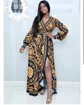 2019 New African Dresses for Women Traditional Dashiki Print Patterns Bazin Riche Sexy V Neck Long Robe Party African Clothing 
2019 New African Dresses for Women Traditional Dashiki Print Patterns Bazin Riche Sexy V Neck Long Robe Party African Clothing