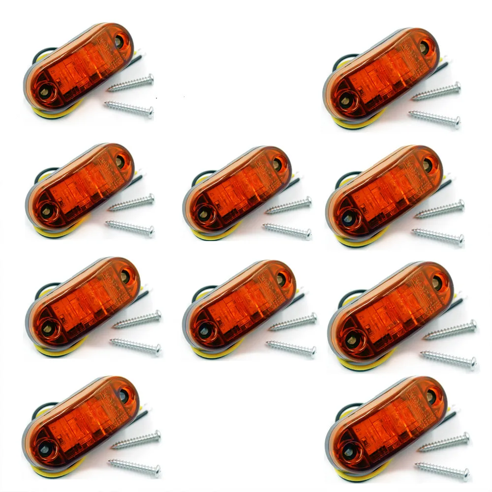 10 pcs Truck Side Marker Lights 12V 24V 2 LED Super Bright Red Yellow White Waterproof For Truck Trailer Boat Dark Warning
10 pcs Truck Side Marker Lights 12V 24V 2 LED Super Bright Red Yellow White Waterproof For Truck Trailer Boat Dark Warning