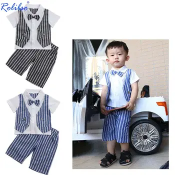 Size 80-110 baby boys gentleman with bow stripe top+pants clothing sets children cotton summer handsome clothes suit
Size 80-110 baby boys gentleman with bow stripe top+pants clothing sets children cotton summer handsome clothes suit