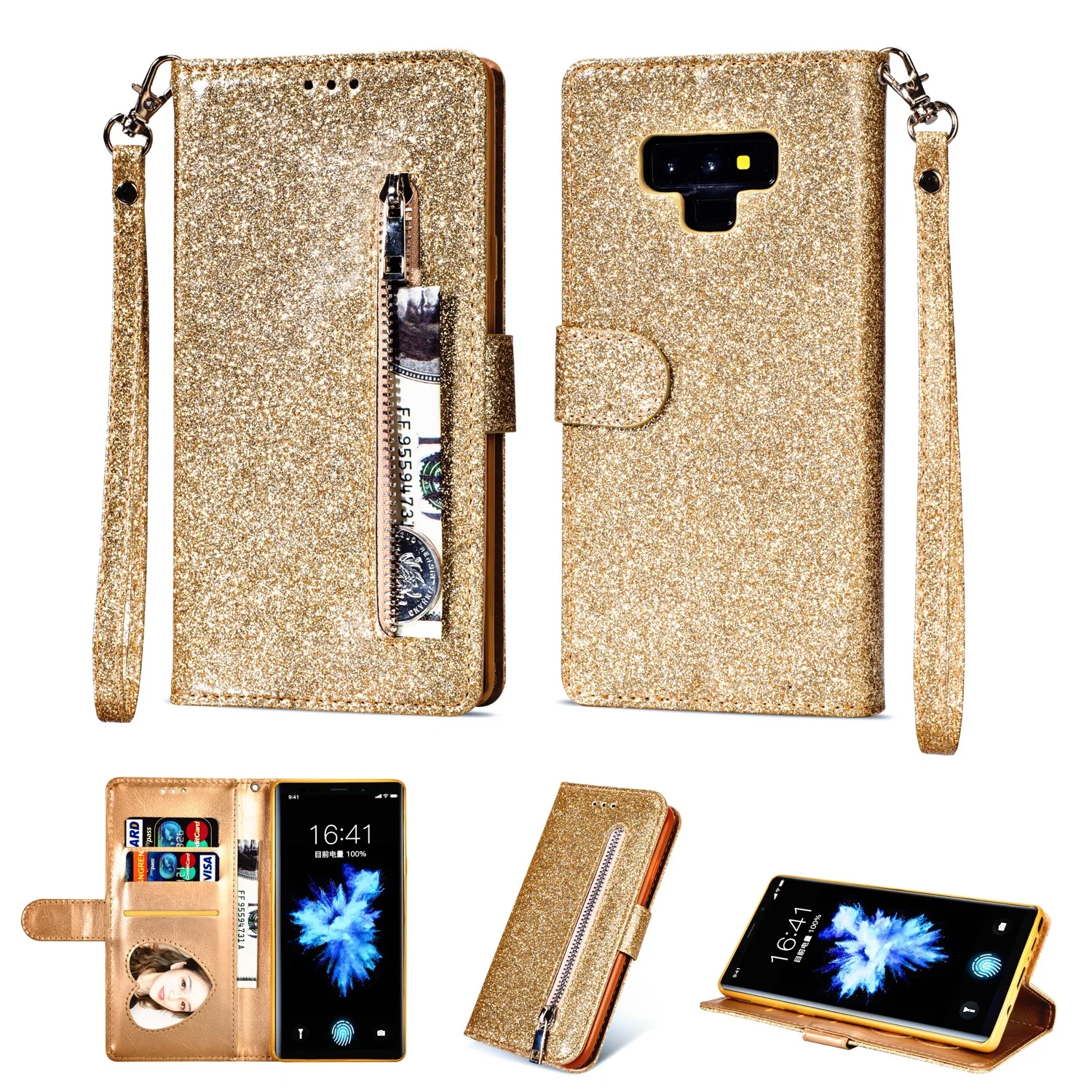 Zipper Wallet PU Leather Case for Samsung Galaxy S6 S7 Edge S8 S9 Plus Note 8 9 Glitter with Card Slot Multifunctional Flip Cove
Zipper Wallet PU Leather Case for Samsung Galaxy S6 S7 Edge S8 S9 Plus Note 8 9 Glitter with Card Slot Multifunctional Flip Cove