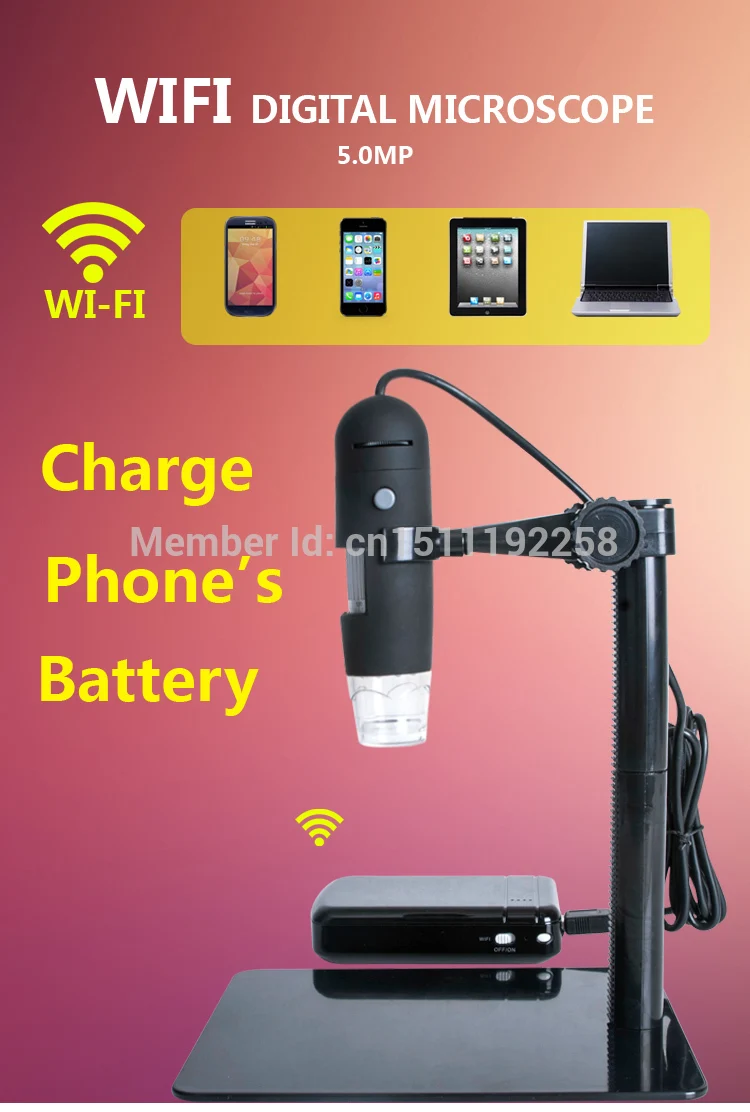 USB digital microscope Wireless support Android, IOS & WINDOWS PC 500X charge phone battery
USB digital microscope Wireless support Android, IOS & WINDOWS PC 500X charge phone battery