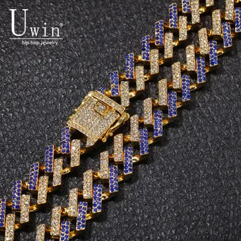 UWIN 15MM Prong Miami Cuban Chain Necklace & Bracelet NE+BA Purple Black Stone Mixed Colors Rhinestones Hiphop Jewelry
UWIN 15MM Prong Miami Cuban Chain Necklace & Bracelet NE+BA Purple Black Stone Mixed Colors Rhinestones Hiphop Jewelry
