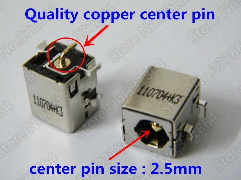 Free Shipping 10 pcs 2.5mm - pin DC Power Jack for Asus Laptop K52 K52F K52JR K53E K53S K53SV K53TA K42 K42J K42JC K42JR K42D | Компьютеры