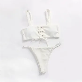 sexy bikini 2019 mujer Pure color Camisole Bandage adjust Breast pad Swimming bikinis set swimwear women swimsuit biquini mayo
sexy bikini 2019 mujer Pure color Camisole Bandage adjust Breast pad Swimming bikinis set swimwear women swimsuit biquini mayo