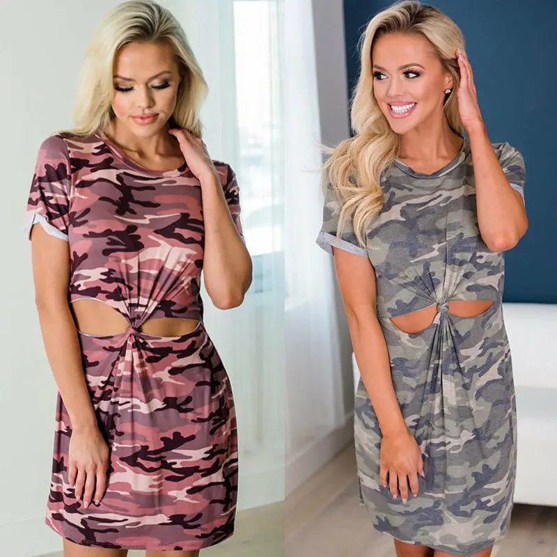 Womens Camouflage Camo Summer Mini Dress Army Print Vestido Bodycon Short Sleeve Sexy Waist Dresses
Womens Camouflage Camo Summer Mini Dress Army Print Vestido Bodycon Short Sleeve Sexy Waist Dresses