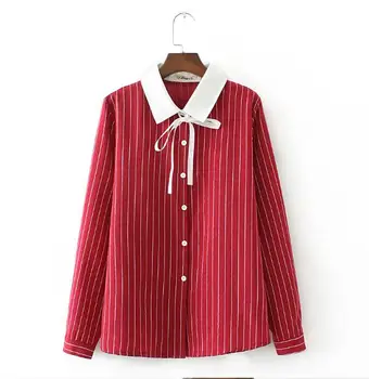2019 spring new korean version of loose women plus fertilizer to increase code fat mm bow vertical stripe long sleeve shirt 200
2019 spring new korean version of loose women plus fertilizer to increase code fat mm bow vertical stripe long sleeve shirt 200