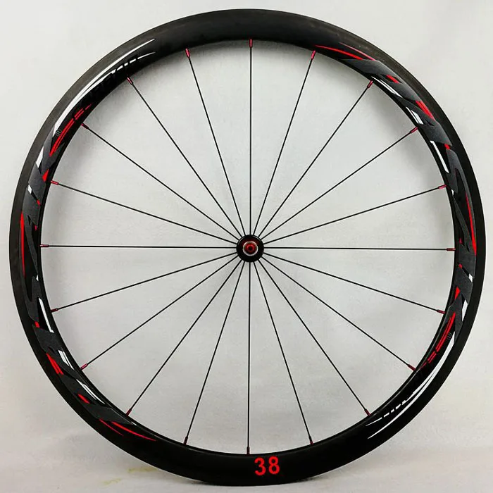 Discount 700C Wheelset Carbon Wheels Road Bike Tubeless Wheel V/C Brake Profile 38-40-50-55mm Depth Clincher Carbon Rim Direct-pull 19