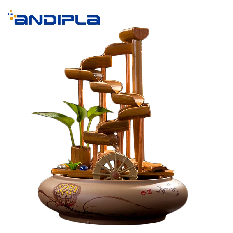 110/220V Jingdezhen Ceramic Water Fountain Feng Shui Wheel Bamboo Waterwheel Vintage Fish Tank Home Decoration Crafts Waterscape
110/220V Jingdezhen Ceramic Water Fountain Feng Shui Wheel Bamboo Waterwheel Vintage Fish Tank Home Decoration Crafts Waterscape