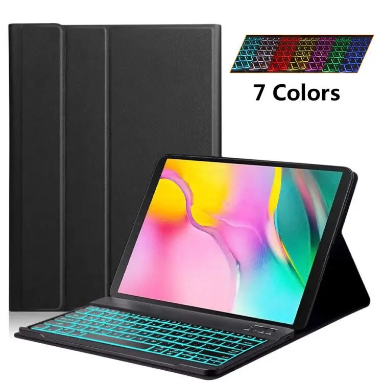 

For Samsung Galaxy Tab S5e 10.5'' SM-T720 SM-T725 Case 7 Colors Backlit Russian English Spainish Bluetooth Keyboard Leather Case