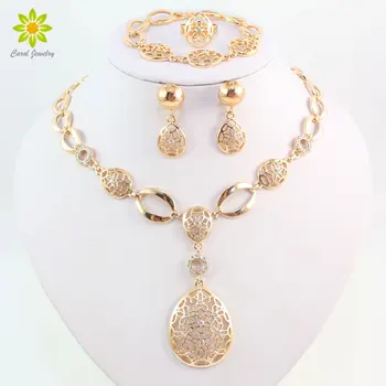 Fashion Vintage Clear Crystal Gold Color African Bridal Costume Jewelry Sets Nigerian Wedding Water Drop Necklace Earrings Set
Fashion Vintage Clear Crystal Gold Color African Bridal Costume Jewelry Sets Nigerian Wedding Water Drop Necklace Earrings Set