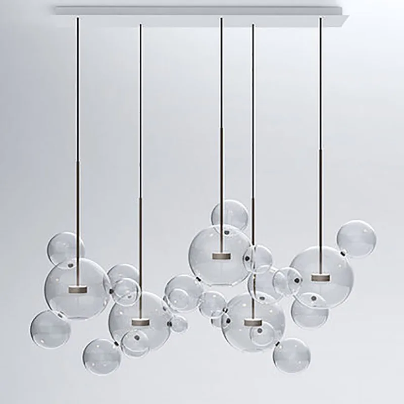 

Modern Bolle Pendant Lamp Glass Lampshade Bubble Pendant Light For Parlor Iron pendente industrial lustre industriel