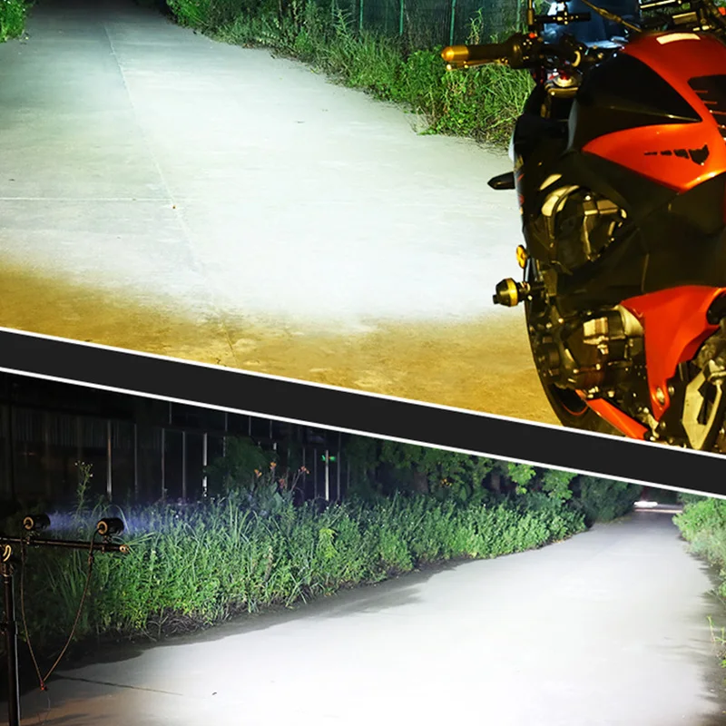 Newest 2PCS 60W Motorcycle headlights auxiliary lamp led motorbike spotlight accessories 12V Moto spot head lights (7)
