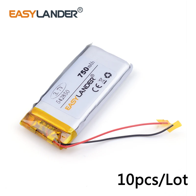 10pcs /Lot 750mAH 542850 3.7v lithium Li ion polymer rechargeable battery PLIB for dvr,GPS,mp3,mp4,cell phone, tablet batte
10pcs /Lot 750mAH 542850 3.7v lithium Li ion polymer rechargeable battery PLIB for dvr,GPS,mp3,mp4,cell phone, tablet batte