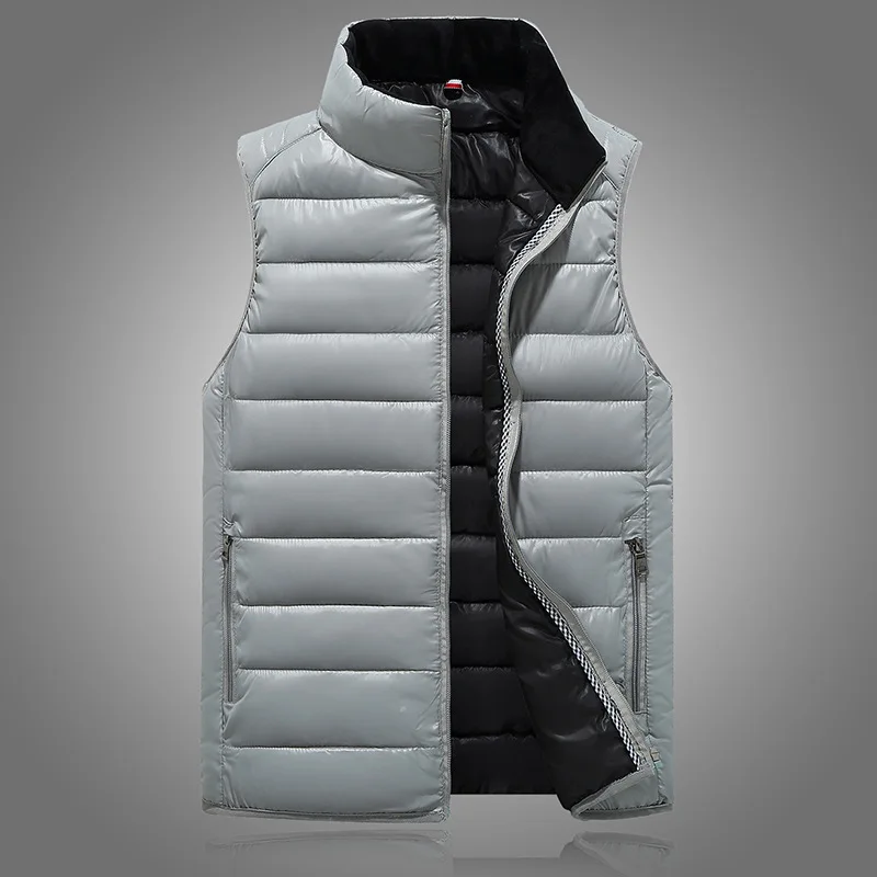 Stand Collar Men's Vests 4XL Winter Sleeveless Jackets Men Coats Black Grey Blue Solid Casual Vest Male Waistcoats
Stand Collar Men's Vests 4XL Winter Sleeveless Jackets Men Coats Black Grey Blue Solid Casual Vest Male Waistcoats