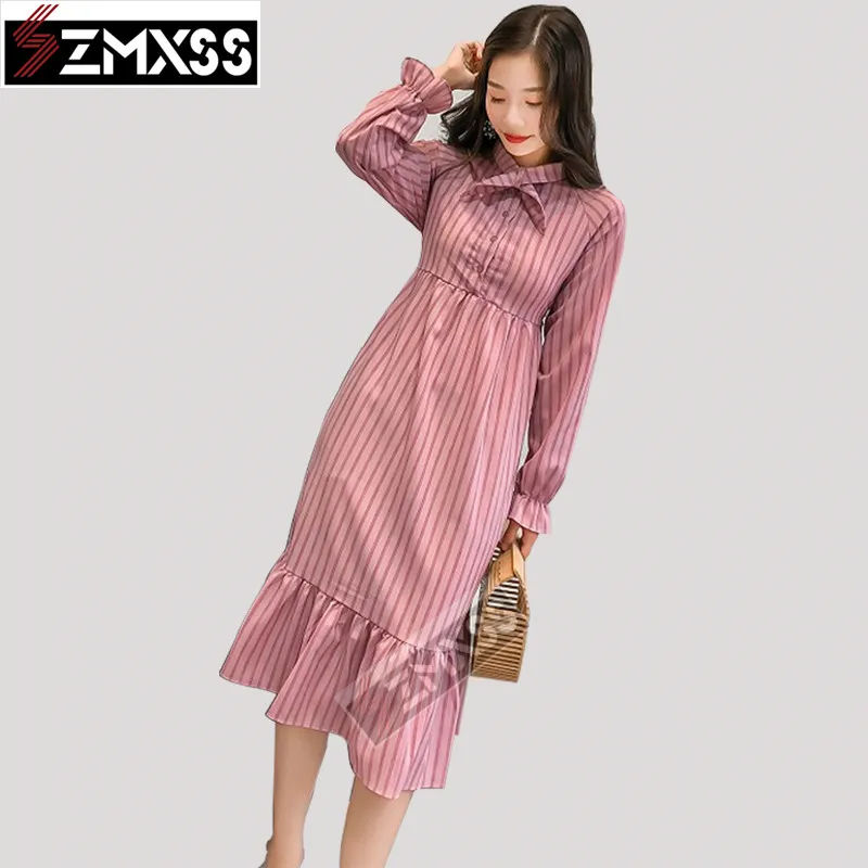 SZMXSS 2018 New Loose Striped Dress Super Fairy First Love Dress Vintage Cover Belly Chiffon Long Sleeve Striped Dress Female
SZMXSS 2018 New Loose Striped Dress Super Fairy First Love Dress Vintage Cover Belly Chiffon Long Sleeve Striped Dress Female