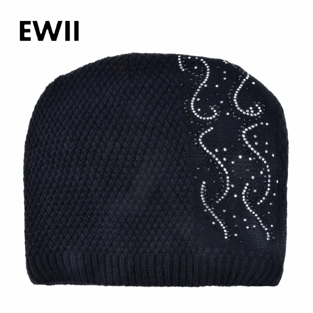 

Women beanie hats ladies soft knit winter hat women casual rhinestone caps skullies thick warm beanies cap invierno mujer