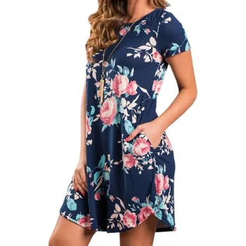 New Summer Women Dresses Fashion O Neck Women Floral Print Pocket Mini Dress Summer Short Sleeve Dresses Party Wedding Vestido
New Summer Women Dresses Fashion O Neck Women Floral Print Pocket Mini Dress Summer Short Sleeve Dresses Party Wedding Vestido