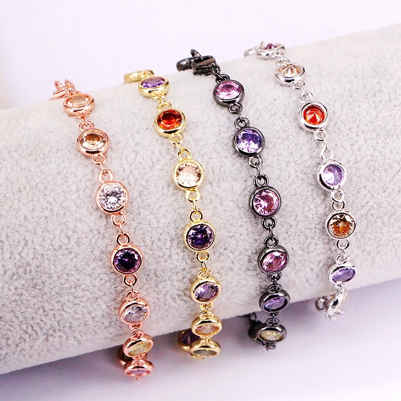 10PCS Muli-color crystal CZ Stone Bracelet, 4mm/5mm/6mm cz zirconia, chain bracelet women jewelry
10PCS Muli-color crystal CZ Stone Bracelet, 4mm/5mm/6mm cz zirconia, chain bracelet women jewelry