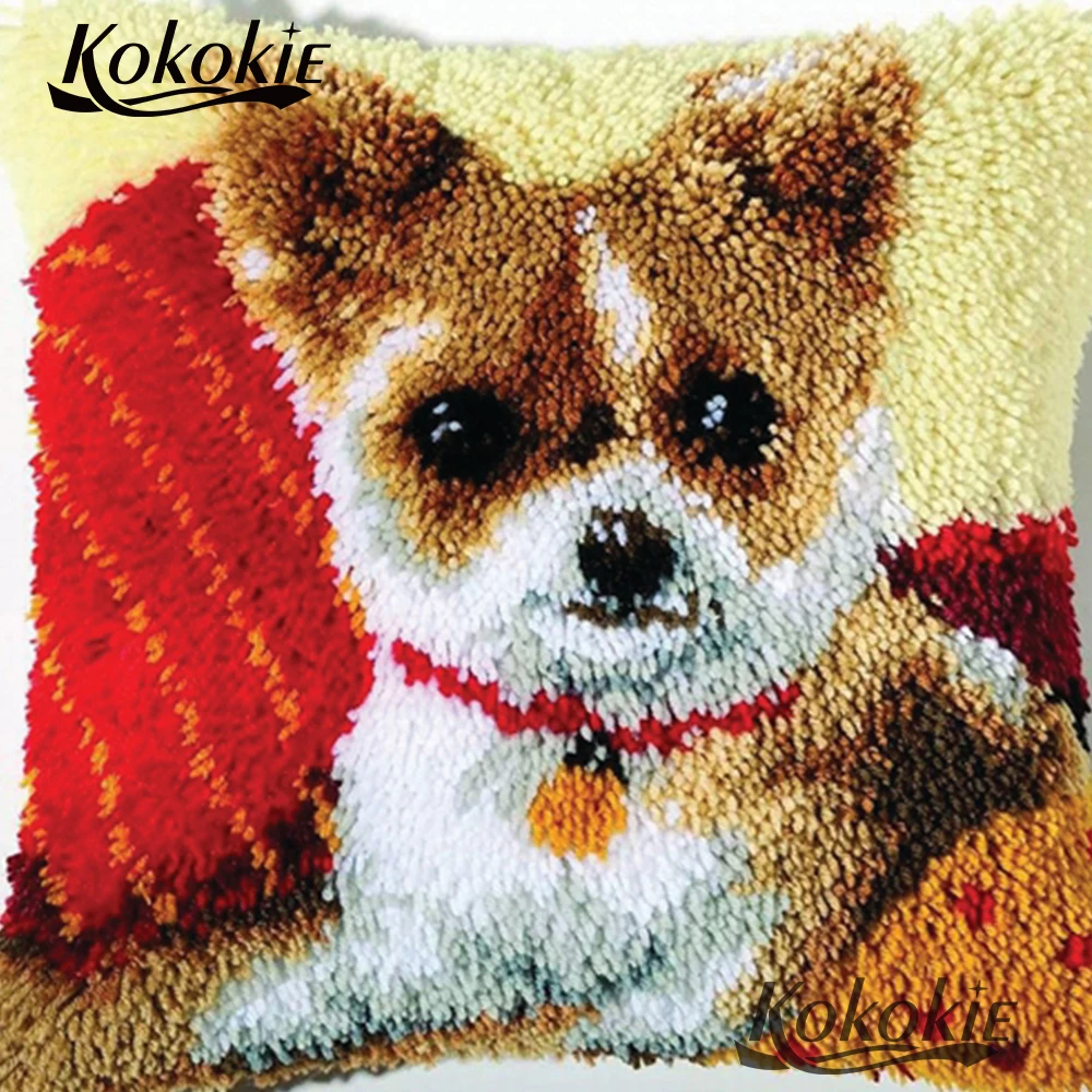 Фото 3d diy коврик подушка с принтом собаки одеяло ручная вышивка наволочка защелкой