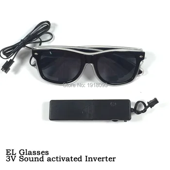 2019 Hot Sale Transparent blue EL Wire Sunglasses with black lens Sound activated Inverter Glow Glasses Rave Costume Night light
2019 Hot Sale Transparent blue EL Wire Sunglasses with black lens Sound activated Inverter Glow Glasses Rave Costume Night light