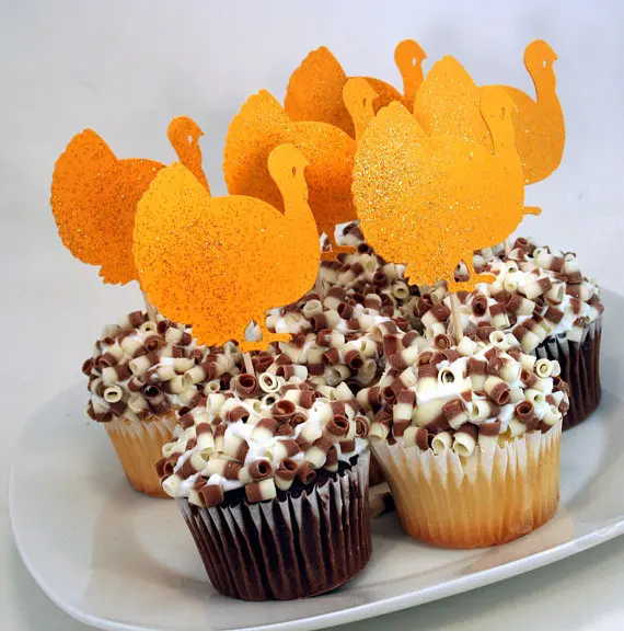 Glitter Turkey Thanksgiving Cupcake Toppers birthday baby shower baptism wedding foodtoothpicks
Glitter Turkey Thanksgiving Cupcake Toppers birthday baby shower baptism wedding foodtoothpicks