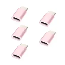 2016 Hot Selling Pink Mobile Phone Cable 5pack USB-C Type-C to Micro USB Data Charging Adapter For Samsung Galaxy Note 7 #LSN