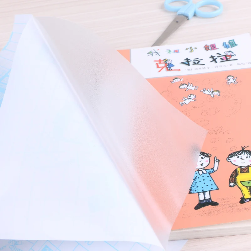 Book Cover 10 Sheets 45x30cm 16K Matte Adhensive Transparent Clear Wrapping Film Students School Protector Office Brochure 5666 |