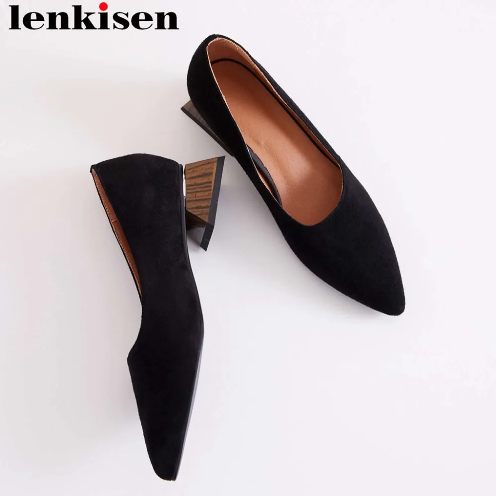 Lenkisen kid suede slip on art design artistic retro low heels pointed toe oxford pointed toe elegant lady daily wear pumps L61
Lenkisen kid suede slip on art design artistic retro low heels pointed toe oxford pointed toe elegant lady daily wear pumps L61