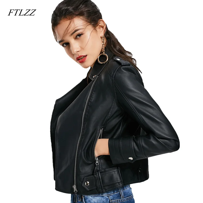 FTLZZ Spring Women Faux Leather Jacket Black Pink Leather Coat Motorcycle Outwear PU Bomber Jackets Basic Outwear
FTLZZ Spring Women Faux Leather Jacket Black Pink Leather Coat Motorcycle Outwear PU Bomber Jackets Basic Outwear