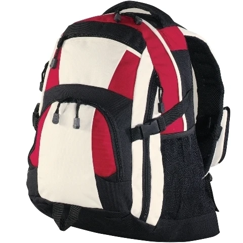 Port Authority BG77 Urban Backpack Red & Black & Stone - One Size (1)