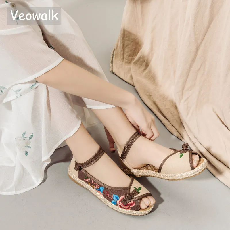 Veowalk Handmade Linen Embroidered Peep Toe Sandals Women Espadrilles Platform Bohemian Vegan Summer Flat Shoes sandalias mujer
Veowalk Handmade Linen Embroidered Peep Toe Sandals Women Espadrilles Platform Bohemian Vegan Summer Flat Shoes sandalias mujer
