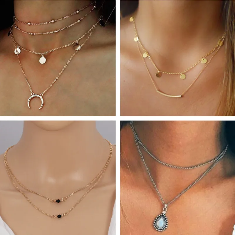 Seblasy Bohemia Multi-Layer Moon Star Hamsa Hand Feather Heart Chain Necklaces & Pendants for Women Birthday Gifts Jewelry Femme
Seblasy Bohemia Multi-Layer Moon Star Hamsa Hand Feather Heart Chain Necklaces & Pendants for Women Birthday Gifts Jewelry Femme