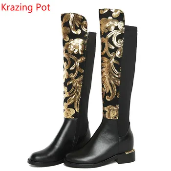 2021 Brand Winter Shoes Large Size Thick Heel Glitter Women Knee-High Boots Causal Warm Low Heel Real Leather Fashion Boots L8f4
2021 Brand Winter Shoes Large Size Thick Heel Glitter Women Knee-High Boots Causal Warm Low Heel Real Leather Fashion Boots L8f4
