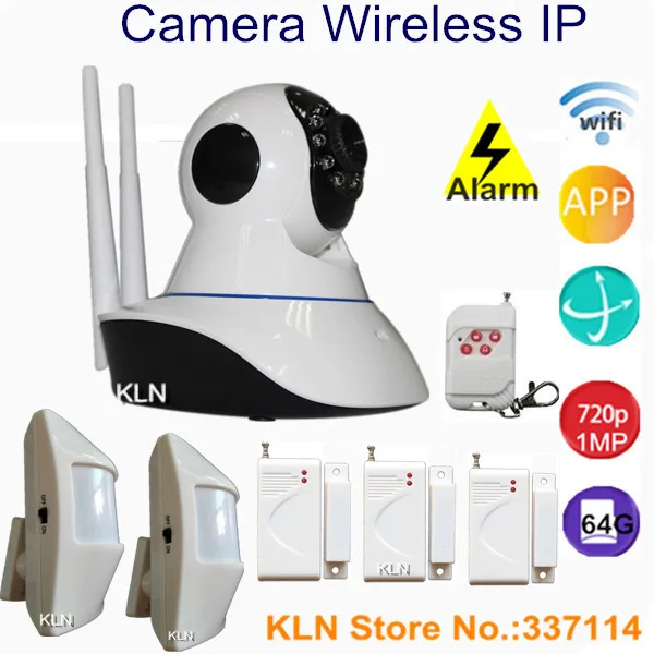 Ip Camera Wifi 720p HD 64GB TF add Wireless sensor de movimento and door Alarm Systems Security Home app baby monitor KONLEN
Ip Camera Wifi 720p HD 64GB TF add Wireless sensor de movimento and door Alarm Systems Security Home app baby monitor KONLEN