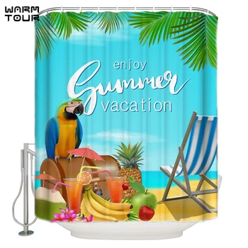 WARMTOUR Shower Curtain Beach Parrot Enjoy Summer Vacation Extra Long Fabric Bath Shower Curtains Bathroom Decor Sets with Hooks
WARMTOUR Shower Curtain Beach Parrot Enjoy Summer Vacation Extra Long Fabric Bath Shower Curtains Bathroom Decor Sets with Hooks