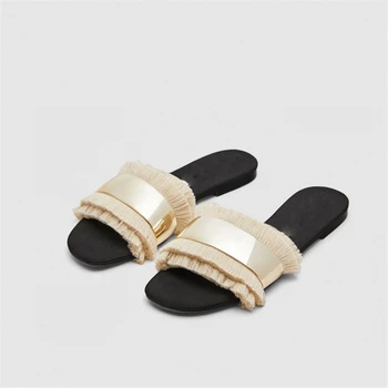 Vogue Bling Metal Decoration Women Sandals Fringe Patchwork Flat Sandals Women Summer Beach Sandals Shoes Women SWC0286
Vogue Bling Metal Decoration Women Sandals Fringe Patchwork Flat Sandals Women Summer Beach Sandals Shoes Women SWC0286