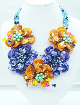 NO-239# Charm Vintage lady ! Shell/pearl flower necklace
NO-239# Charm Vintage lady ! Shell/pearl flower necklace