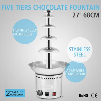 5 Tiers 68cm Stainless Steel Chocolate Fountain Machine with Auto Temperature Control
5 Tiers 68cm Stainless Steel Chocolate Fountain Machine with Auto Temperature Control