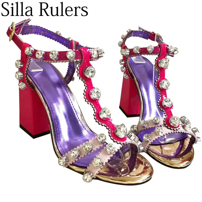 2019 New Summer Violet Crystal Ankle Strap Sandals Woman Chunky High Heels Sandals Genuine Leather Women Summer Sandals Ladies
2019 New Summer Violet Crystal Ankle Strap Sandals Woman Chunky High Heels Sandals Genuine Leather Women Summer Sandals Ladies