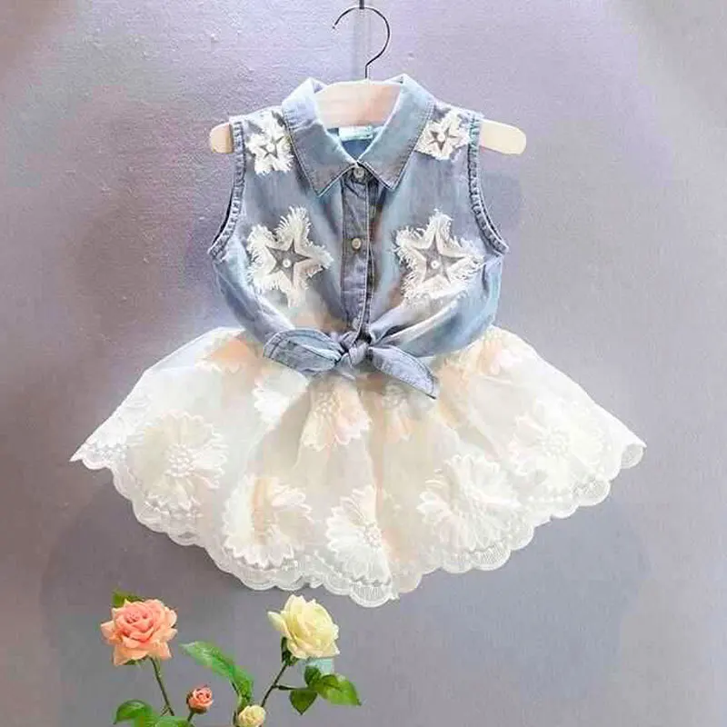 Baby Girl Summer Clothing Set Fashion 2019 Sleelveless Lace Star Cotton Jean T-Shirt+White Mesh Skirt 2 PCS Children Clothes Set
Baby Girl Summer Clothing Set Fashion 2019 Sleelveless Lace Star Cotton Jean T-Shirt+White Mesh Skirt 2 PCS Children Clothes Set