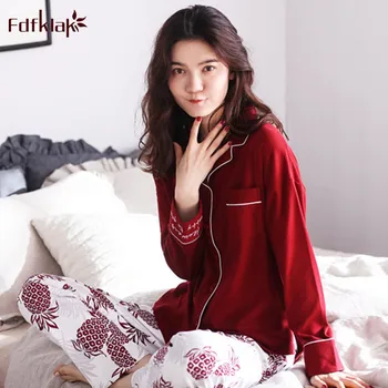 Fdfklak New autumn winter pyjamas women cotton pajamas set large size casual home clothes women's nightwear pijama mujer
Fdfklak New autumn winter pyjamas women cotton pajamas set large size casual home clothes women's nightwear pijama mujer