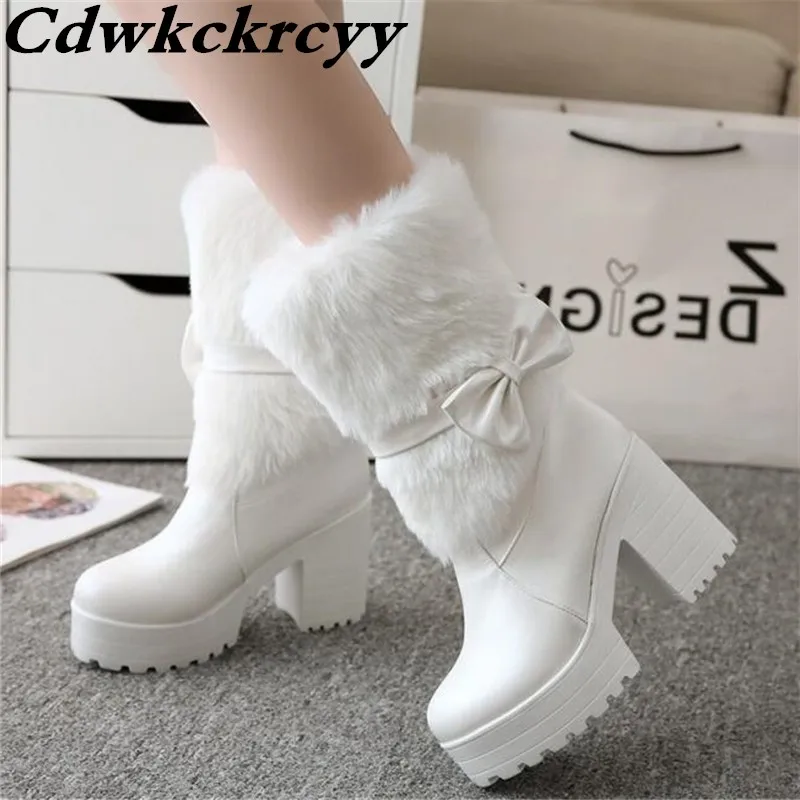 Promotion Thick bottom Cashmere Maomo Middle tube girl Pink Sleeve Sweet Bow High-heeled Women Boots plus size 34-42
Promotion Thick bottom Cashmere Maomo Middle tube girl Pink Sleeve Sweet Bow High-heeled Women Boots plus size 34-42