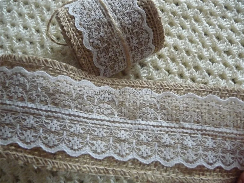 Free Shipping 2Rolls/Lot (W x L)6cm x 2M/Roll New Arrival Rusitc Wedding Gift Wrapping Natural Hessian White Lace Burlap Ribbons
Free Shipping 2Rolls/Lot (W x L)6cm x 2M/Roll New Arrival Rusitc Wedding Gift Wrapping Natural Hessian White Lace Burlap Ribbons
