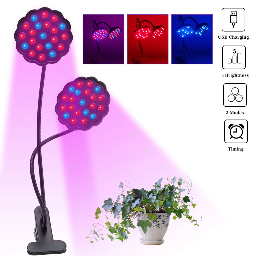 Full Spectrum LED Grow Light Clip-on 20W Plants Phyto Lamp 5-level Dimmable Timing Controller Indoor Tent Greenhouse Fitolampy
Full Spectrum LED Grow Light Clip-on 20W Plants Phyto Lamp 5-level Dimmable Timing Controller Indoor Tent Greenhouse Fitolampy