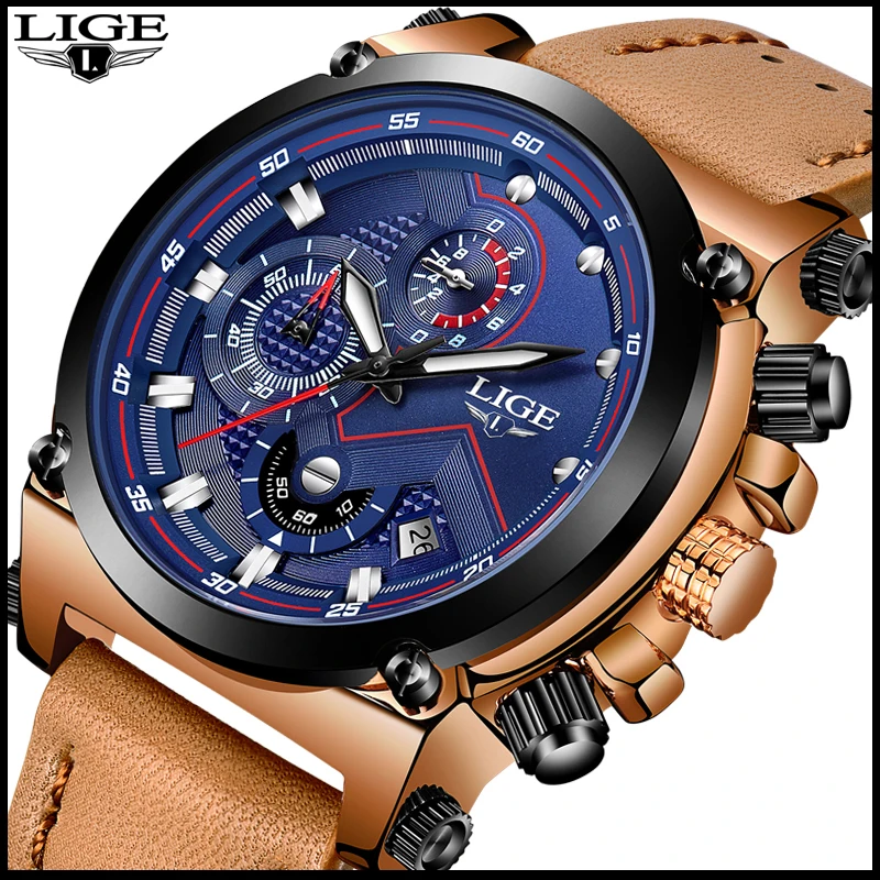 2018 New LIGE Mens Watches Brand Luxury Quartz Gold Watch Men Casual Leather Military Waterproof Sport WristWatch Relojes Hombre
2018 New LIGE Mens Watches Brand Luxury Quartz Gold Watch Men Casual Leather Military Waterproof Sport WristWatch Relojes Hombre