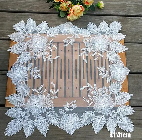 New white Lace embroidery placemat cup coaster mug kitchen New Year dining table place mat cloth tea coffee doily Christmas pad
New white Lace embroidery placemat cup coaster mug kitchen New Year dining table place mat cloth tea coffee doily Christmas pad