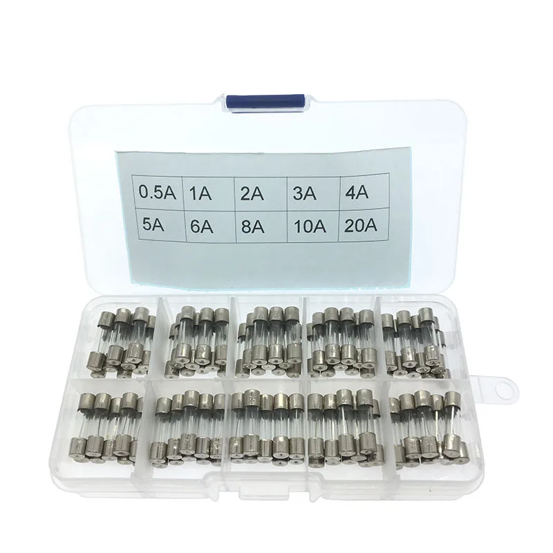 100pcs/lot Set Kit 5x20mm Fuse Assorted Kits DIY Quick Blow Glass Tube Fast-blow Glass Fuses 0.5A 1A 2A 3A 4A 5A 6A 8A 10A 20A
100pcs/lot Set Kit 5x20mm Fuse Assorted Kits DIY Quick Blow Glass Tube Fast-blow Glass Fuses 0.5A 1A 2A 3A 4A 5A 6A 8A 10A 20A