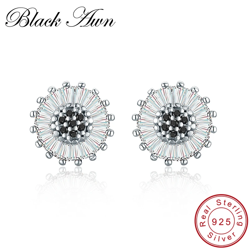 Black Awn Birthday Present 925 Sterling Silver Jewelry Engagement Round Stud Earrings for Women Black Spinel Female Earring I013
Black Awn Birthday Present 925 Sterling Silver Jewelry Engagement Round Stud Earrings for Women Black Spinel Female Earring I013