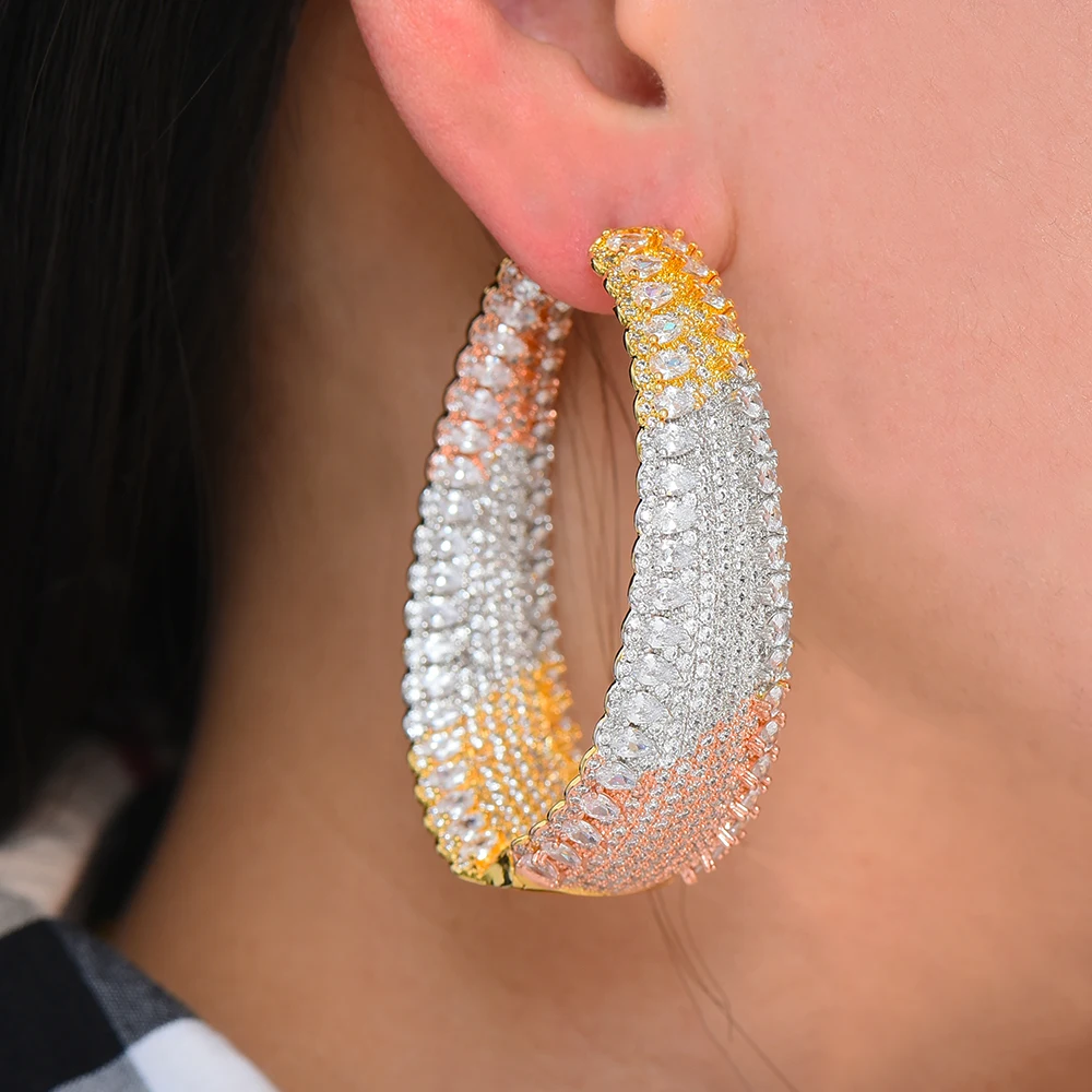 2019 Charms Cubic Zirconia Statement Women Earrings Trendy Big Circle Hoop Earrings Original Design Circle boucle d'oreille
2019 Charms Cubic Zirconia Statement Women Earrings Trendy Big Circle Hoop Earrings Original Design Circle boucle d'oreille